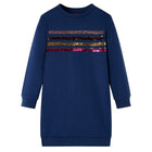 Kinderjurk 116 marineblauw katoen