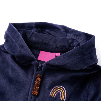Kinderjas met capuchon 92 marineblauw 92