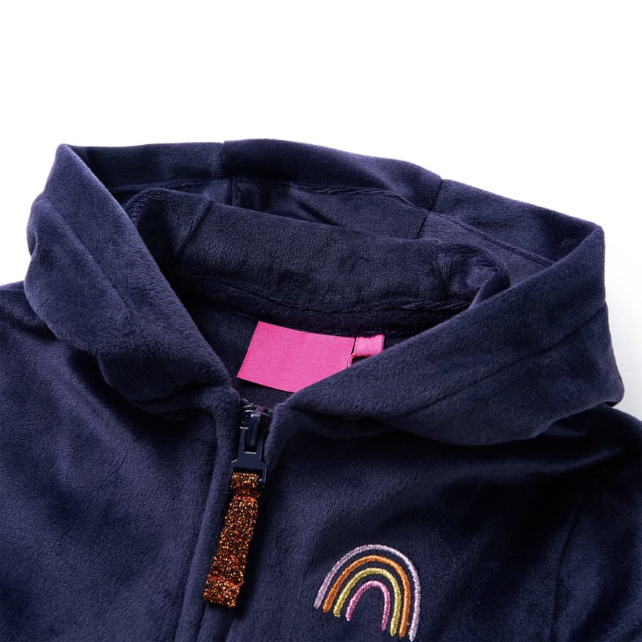 Kinderjas met capuchon 92 marineblauw 92