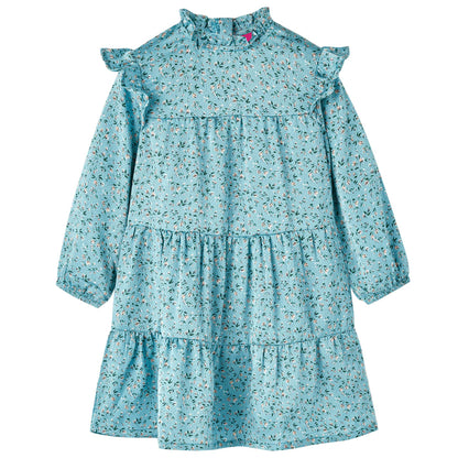 Kinderjurk met lange mouwen 104 blauw 104