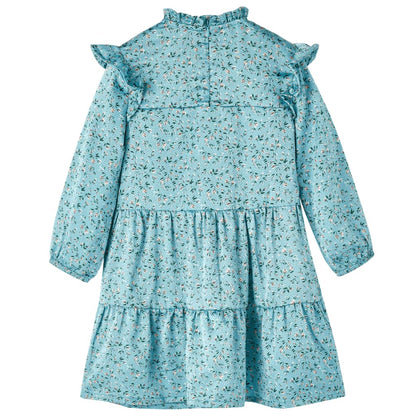 Kinderjurk met lange mouwen 104 blauw 104