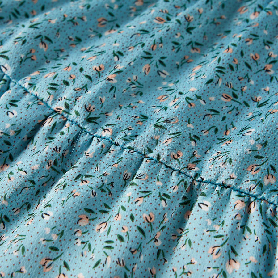 Kinderjurk met lange mouwen 104 blauw 104