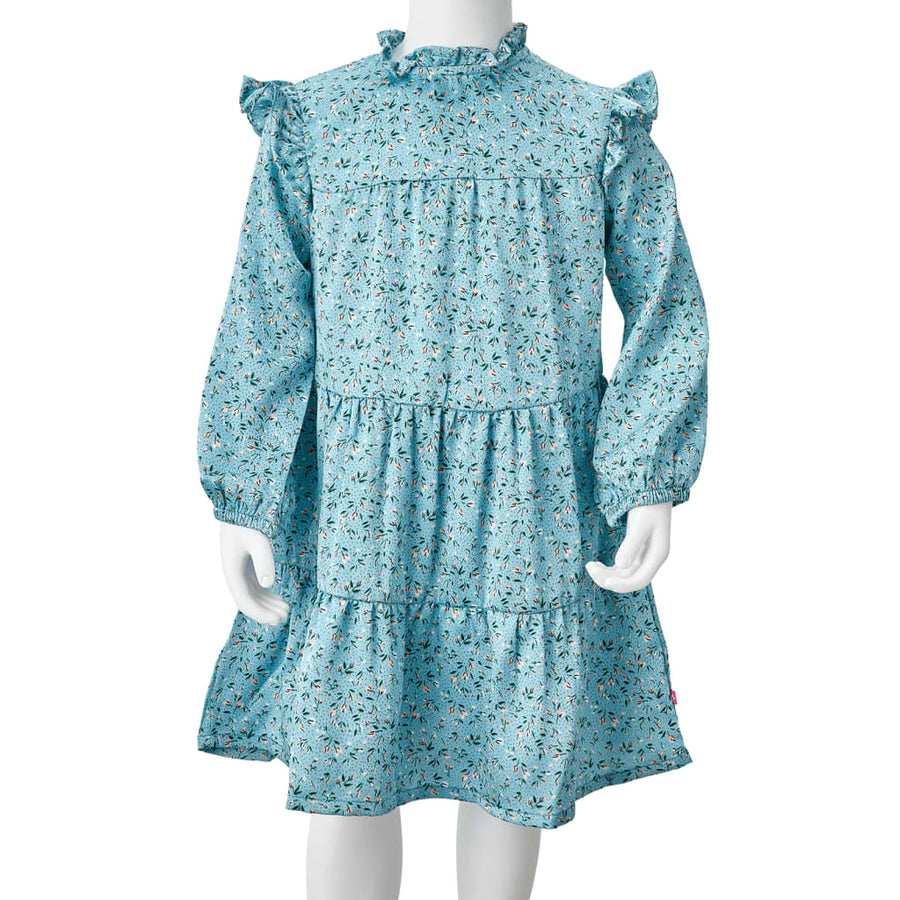 Kinderjurk met lange mouwen 104 blauw 104
