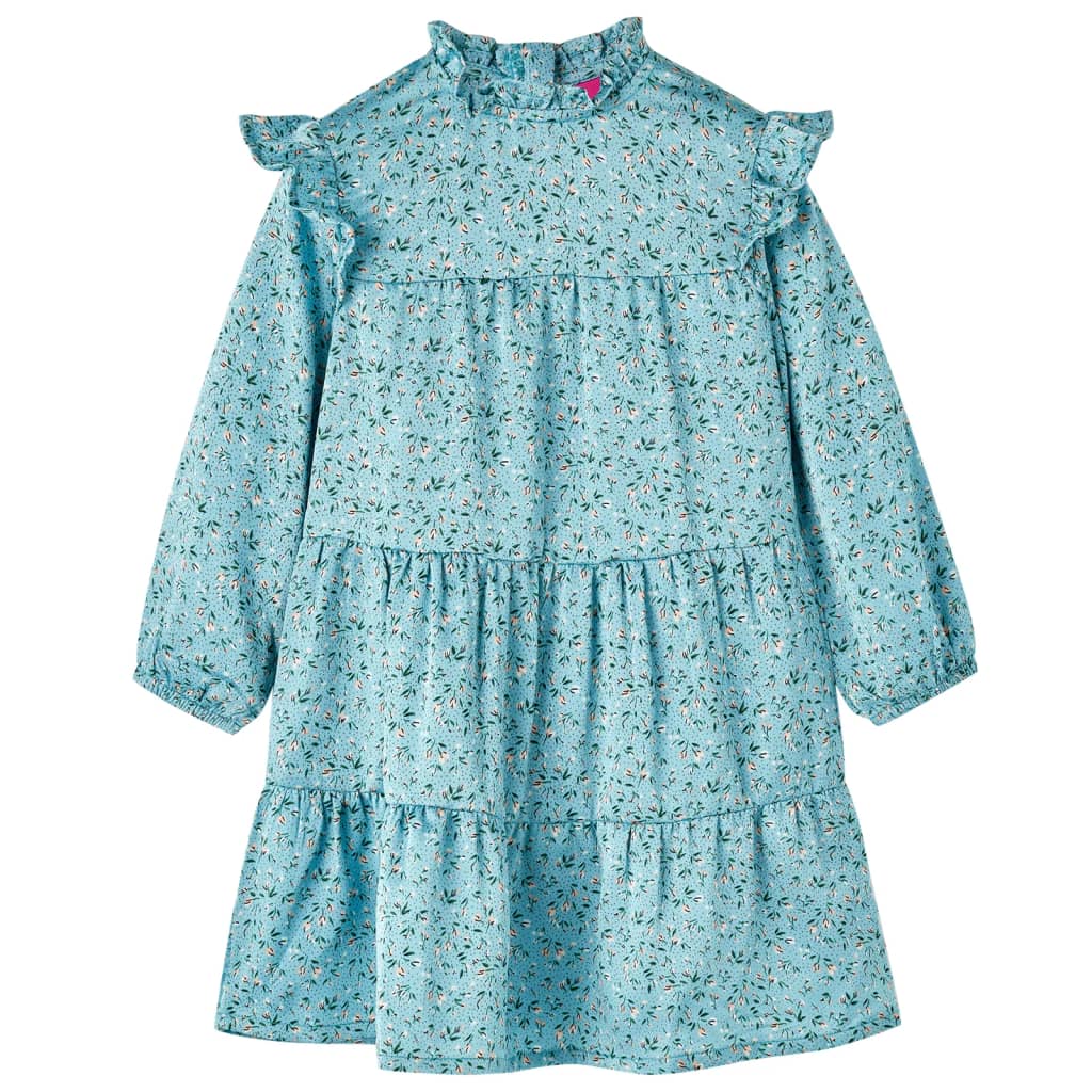 Kinderjurk met lange mouwen 128 blauw 128