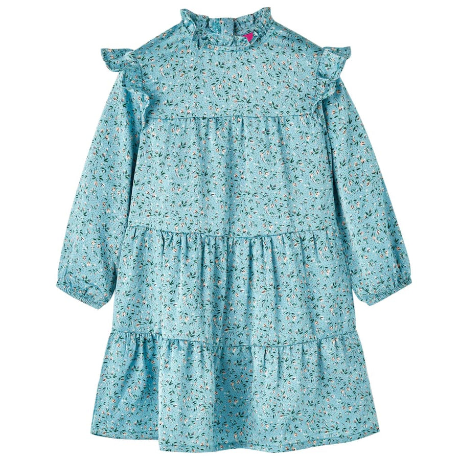 Kinderjurk met lange mouwen 128 blauw 128