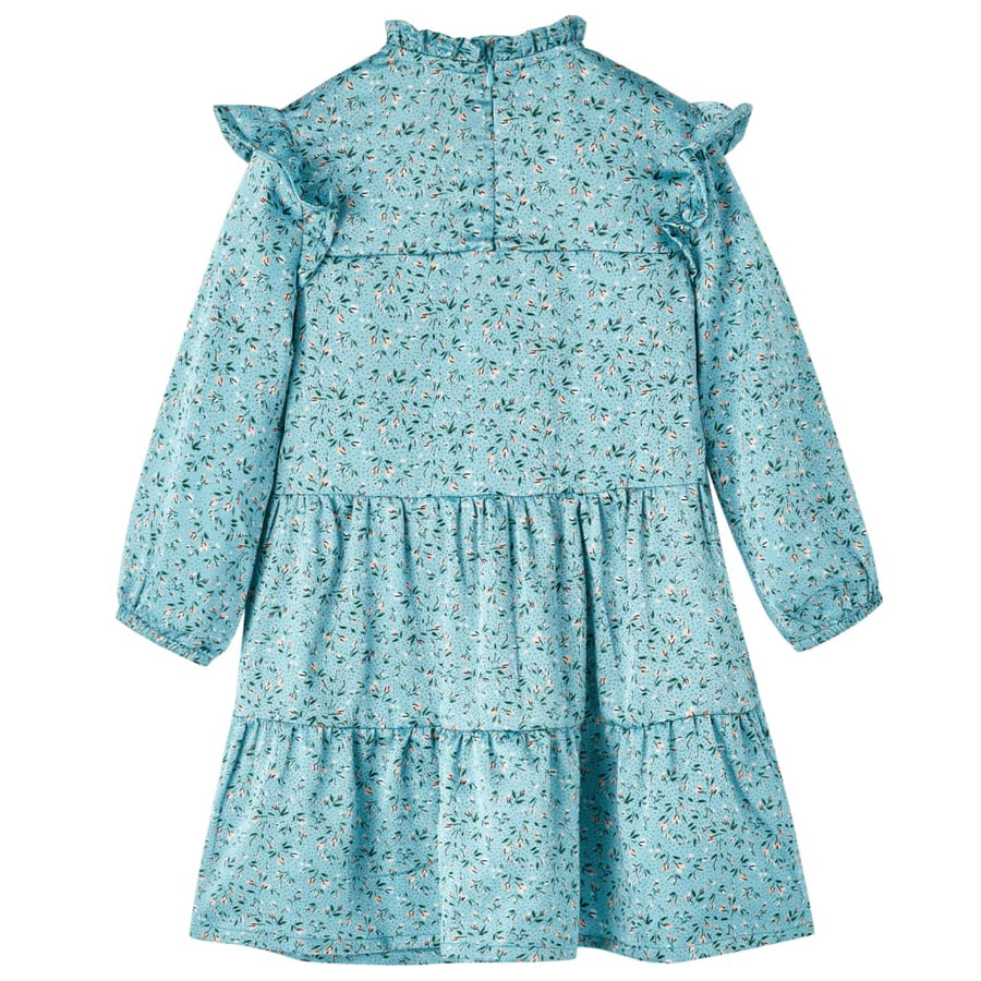 Kinderjurk met lange mouwen 128 blauw 128