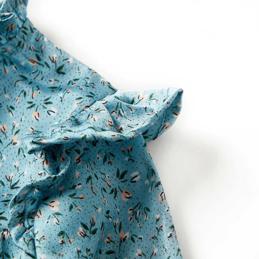 Kinderjurk met lange mouwen 128 blauw 128