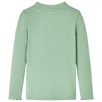 Kindershirt met lange mouwen lage col 128 donkermintkleurig Mintgroen 128
