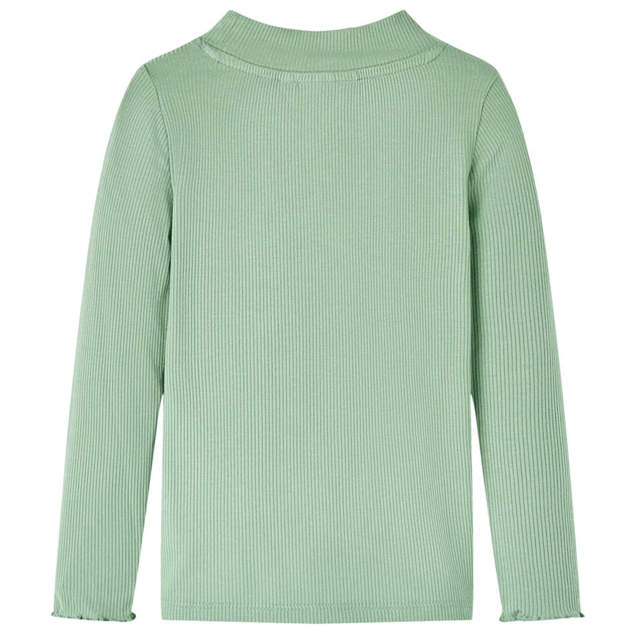 Kindershirt met lange mouwen lage col 128 donkermintkleurig Mintgroen 128