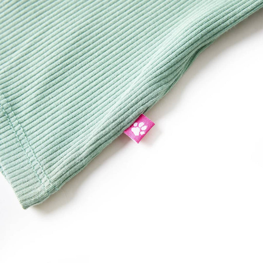Kindershirt met lange mouwen lage col 128 donkermintkleurig Mintgroen 128