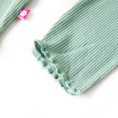 Kindershirt met lange mouwen lage col 128 donkermintkleurig Mintgroen 128
