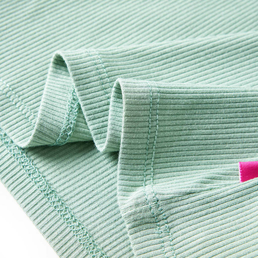Kindershirt met lange mouwen lage col 128 donkermintkleurig Mintgroen 128