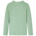 Kids long-sleeved shirt with a low turtleneck, size 140, dark mint