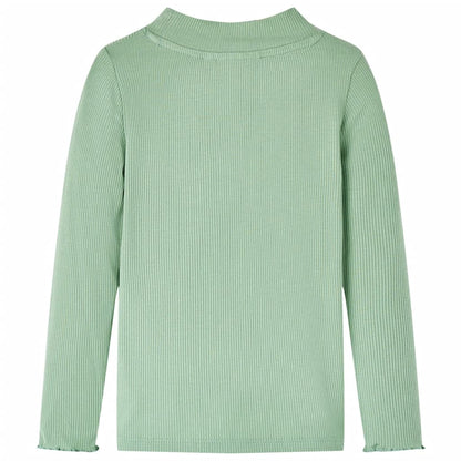 Kindershirt met lange mouwen lage col 140 donkermintkleurig Mintgroen 140