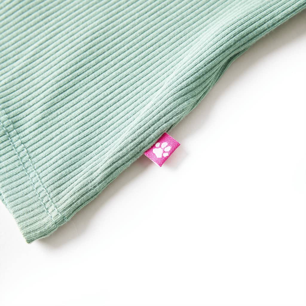 Kindershirt met lange mouwen lage col 140 donkermintkleurig Mintgroen 140