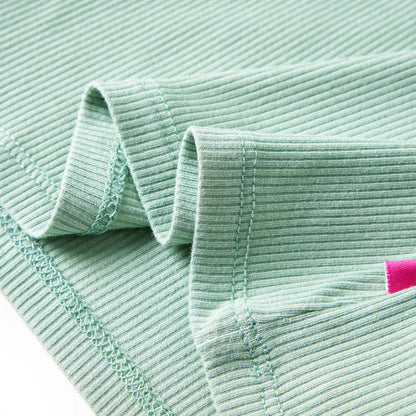 Kindershirt met lange mouwen lage col 140 donkermintkleurig Mintgroen 140