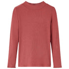 Kids' long-sleeved shirt with low turtleneck 104 reddish-brown