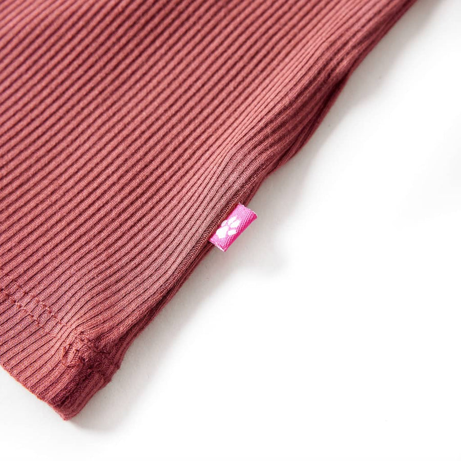 Kindershirt met lange mouwen en lage col 104 roodbruin Rood