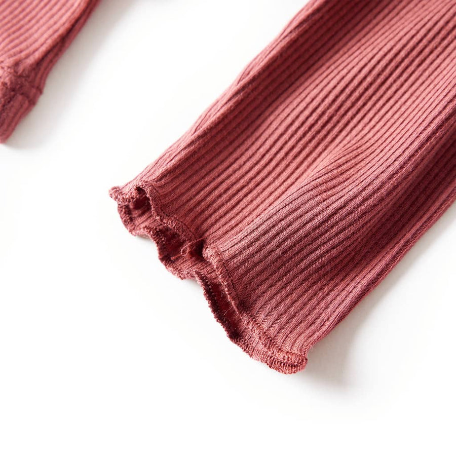 Kindershirt met lange mouwen en lage col 104 roodbruin Rood