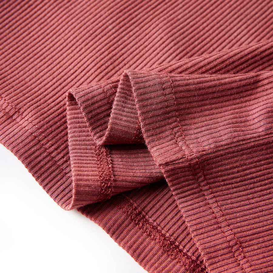 Kindershirt met lange mouwen en lage col 104 roodbruin Rood