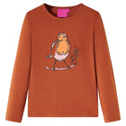 Kindershirt lange mouwen 116 cognac