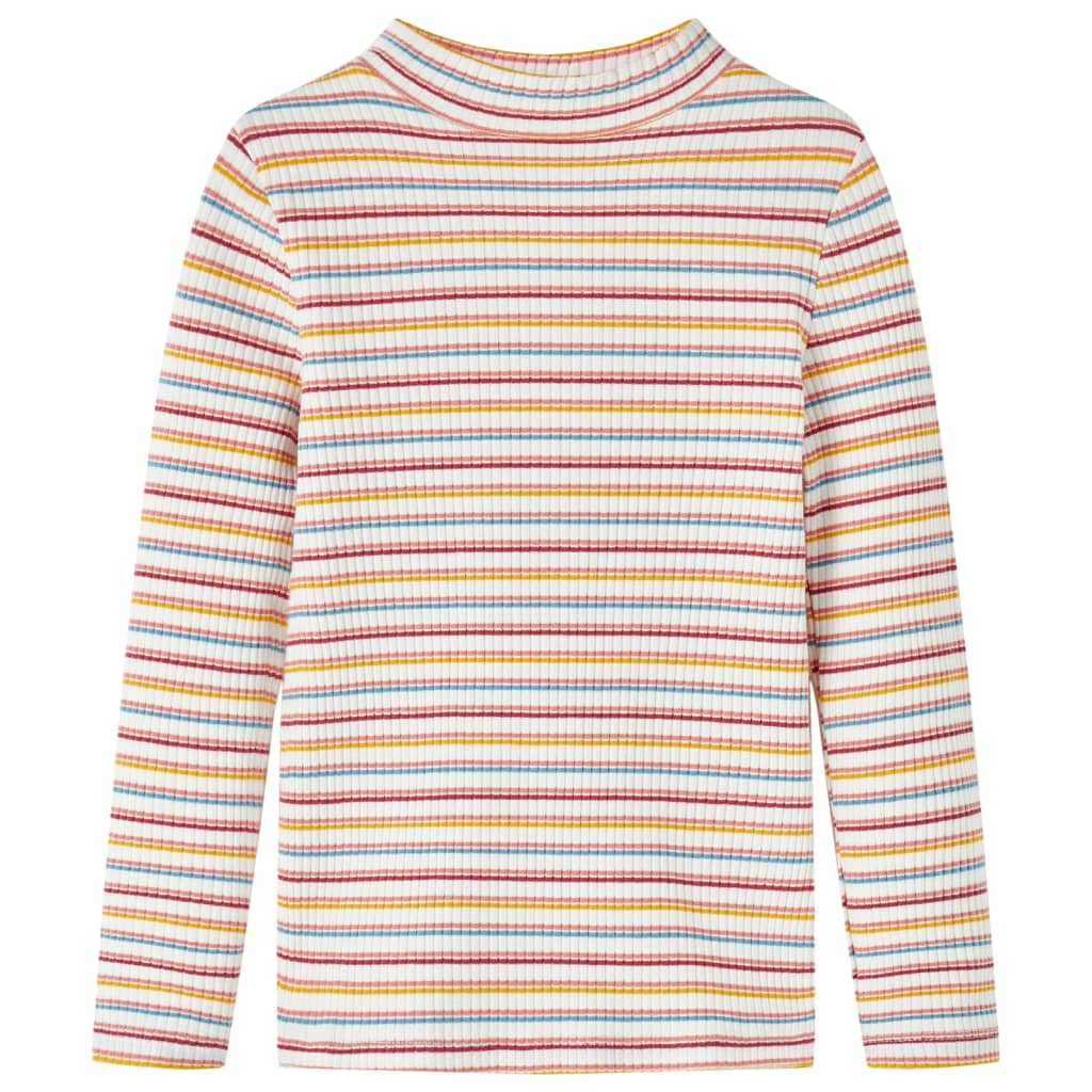 Kindershirt met lange mouwen 92 gestreept ecru Ecru