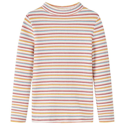 Kindershirt met lange mouwen 92 gestreept ecru Ecru