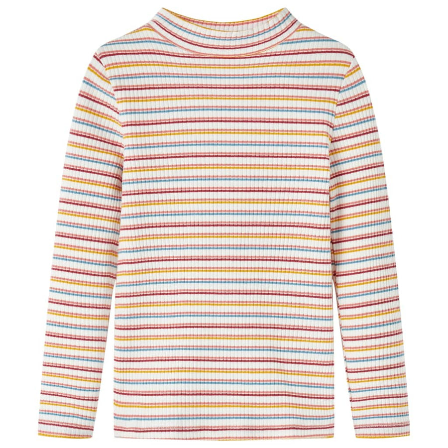 Kindershirt met lange mouwen 92 gestreept ecru Ecru