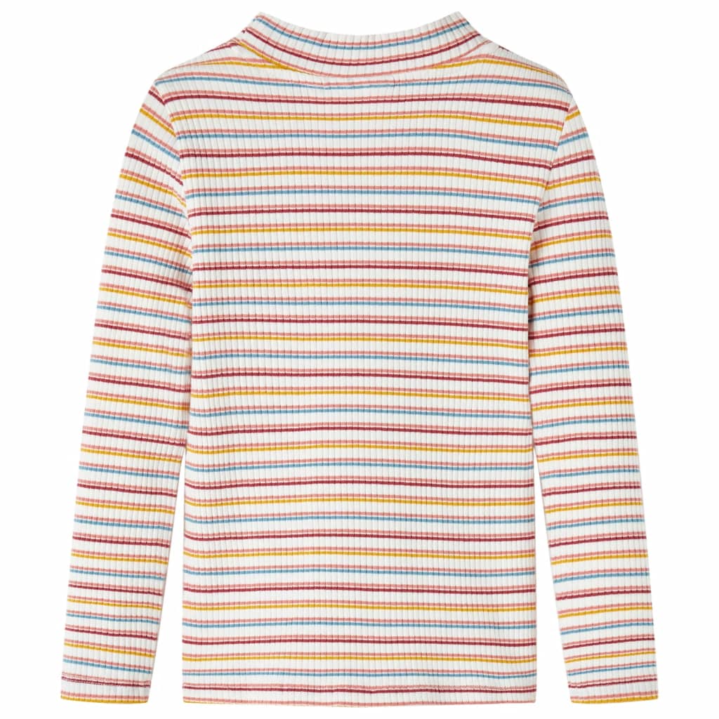 Kindershirt met lange mouwen 92 gestreept ecru Ecru