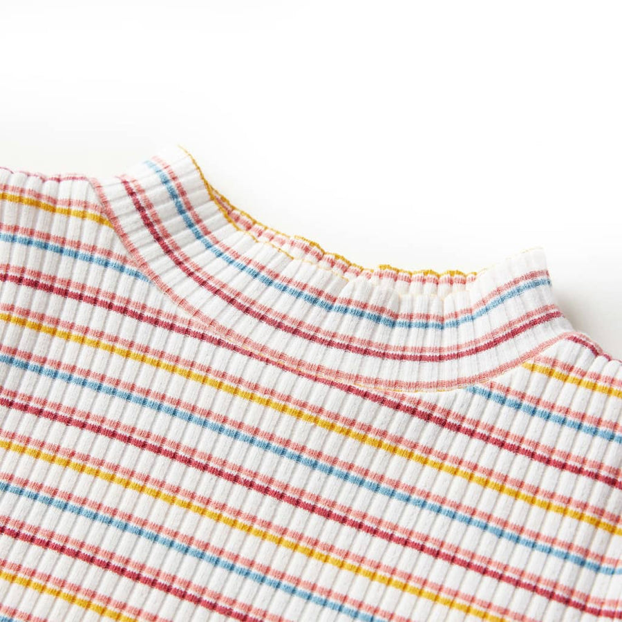 Kindershirt met lange mouwen 92 gestreept ecru Ecru