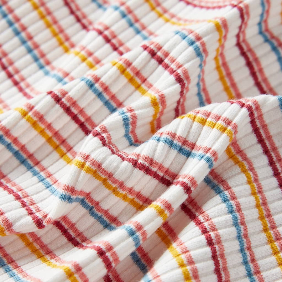Kindershirt met lange mouwen 92 gestreept ecru Ecru