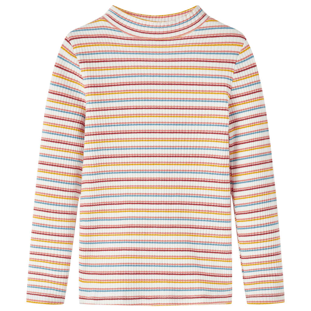 Kindershirt met lange mouwen 104 gestreept ecru Ecru