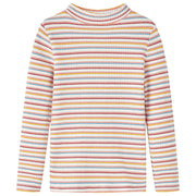 Kindershirt lange mouwen 104 gestreept ecru