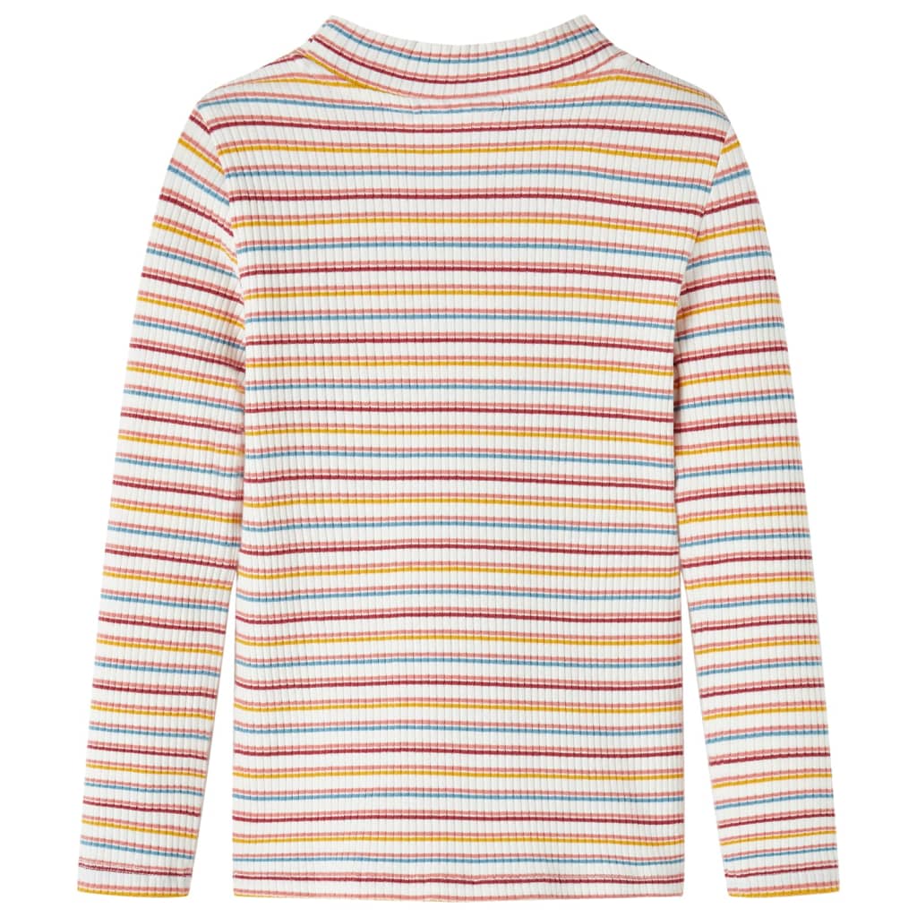 Kindershirt met lange mouwen 104 gestreept ecru Ecru