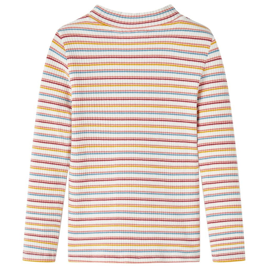 Kindershirt met lange mouwen 104 gestreept ecru Ecru