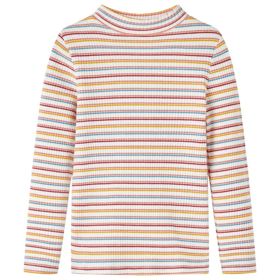Kindershirt met lange mouwen 116 gestreept ecru Ecru