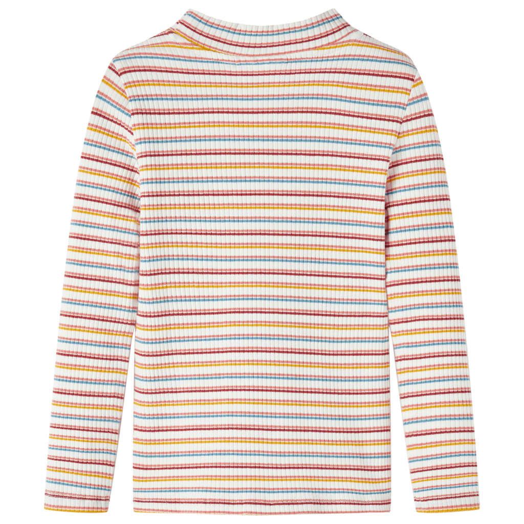 Kindershirt met lange mouwen 128 gestreept ecru Ecru