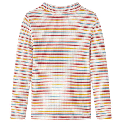 Kindershirt met lange mouwen 128 gestreept ecru Ecru