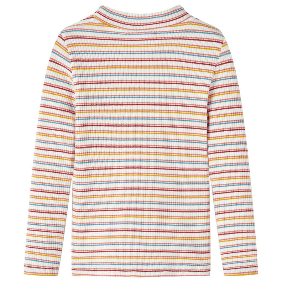 Kindershirt met lange mouwen 128 gestreept ecru Ecru
