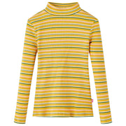 Kindershirt lange mouwen 104 gestreept oker