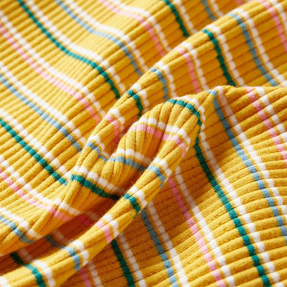 Kindershirt met lange mouwen 104 gestreept okerkleurig Oker