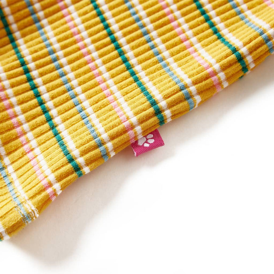 Kindershirt met lange mouwen 116 gestreept okerkleurig Oker