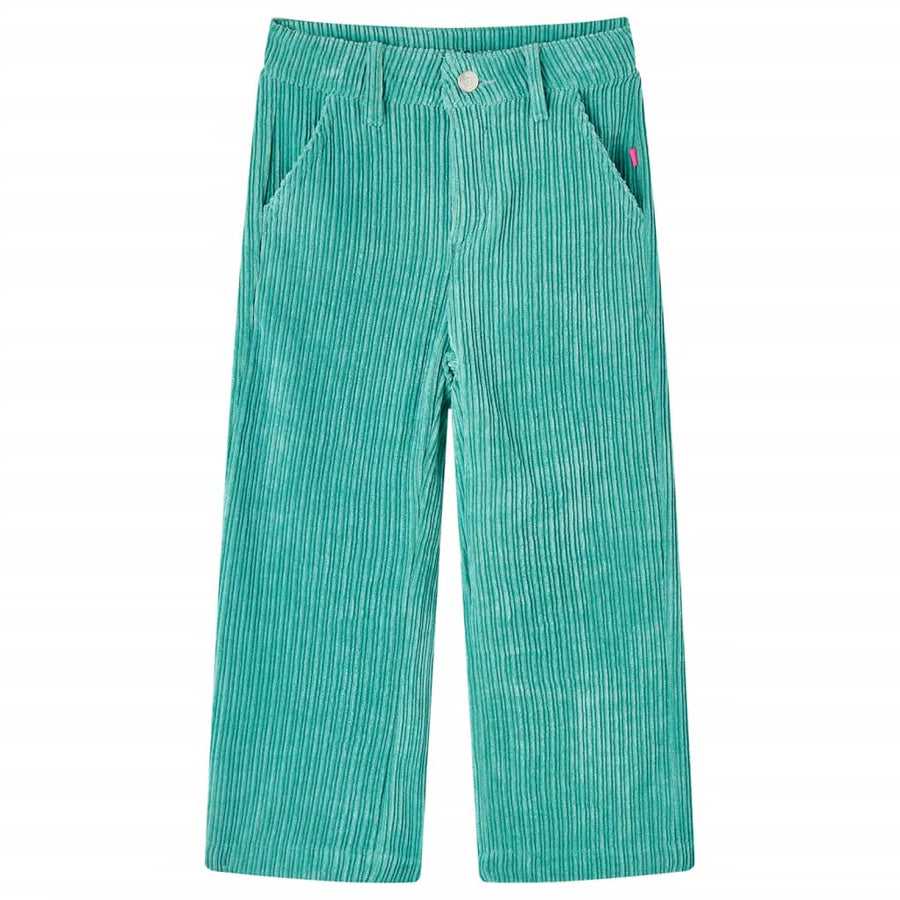 Kinderbroek 128 ribfluweel mintgroen 128