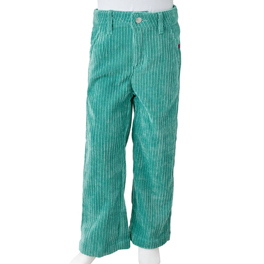 Kinderbroek 128 ribfluweel mintgroen 128