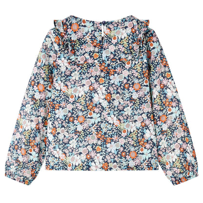 Kindershirt met lange mouwen 92 donkerblauw