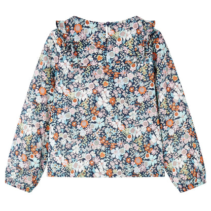 Kindershirt met lange mouwen 116 donkerblauw