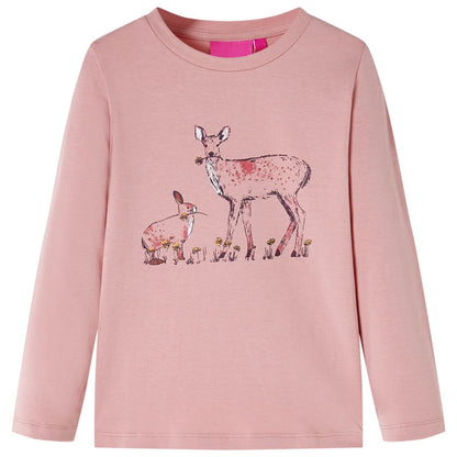 Kindershirt met lange mouwen 128 roze 128