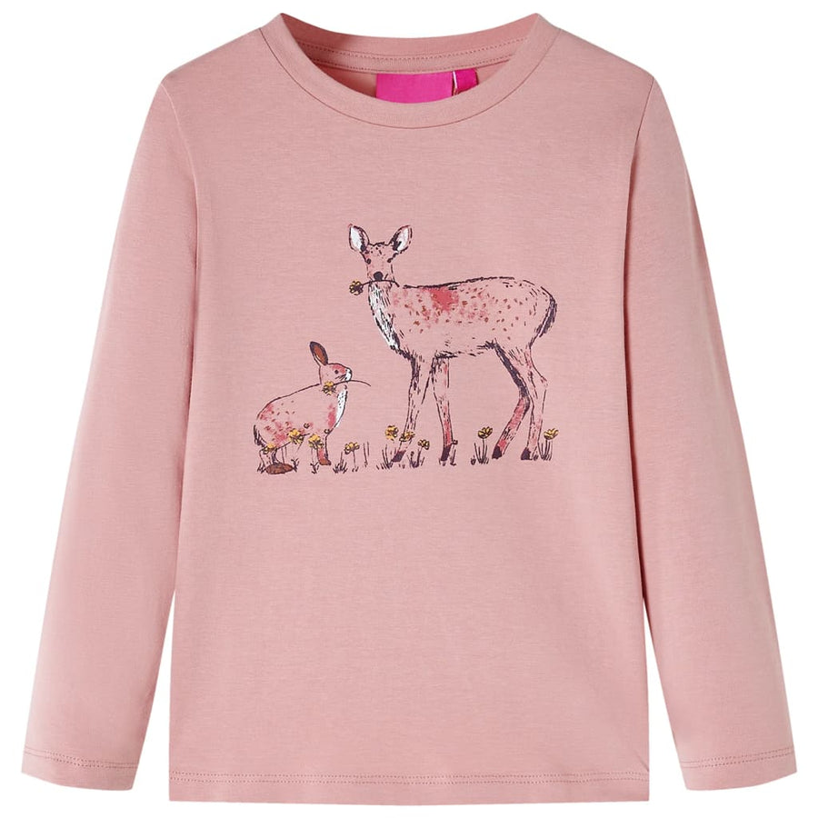 Kindershirt met lange mouwen 128 roze 128