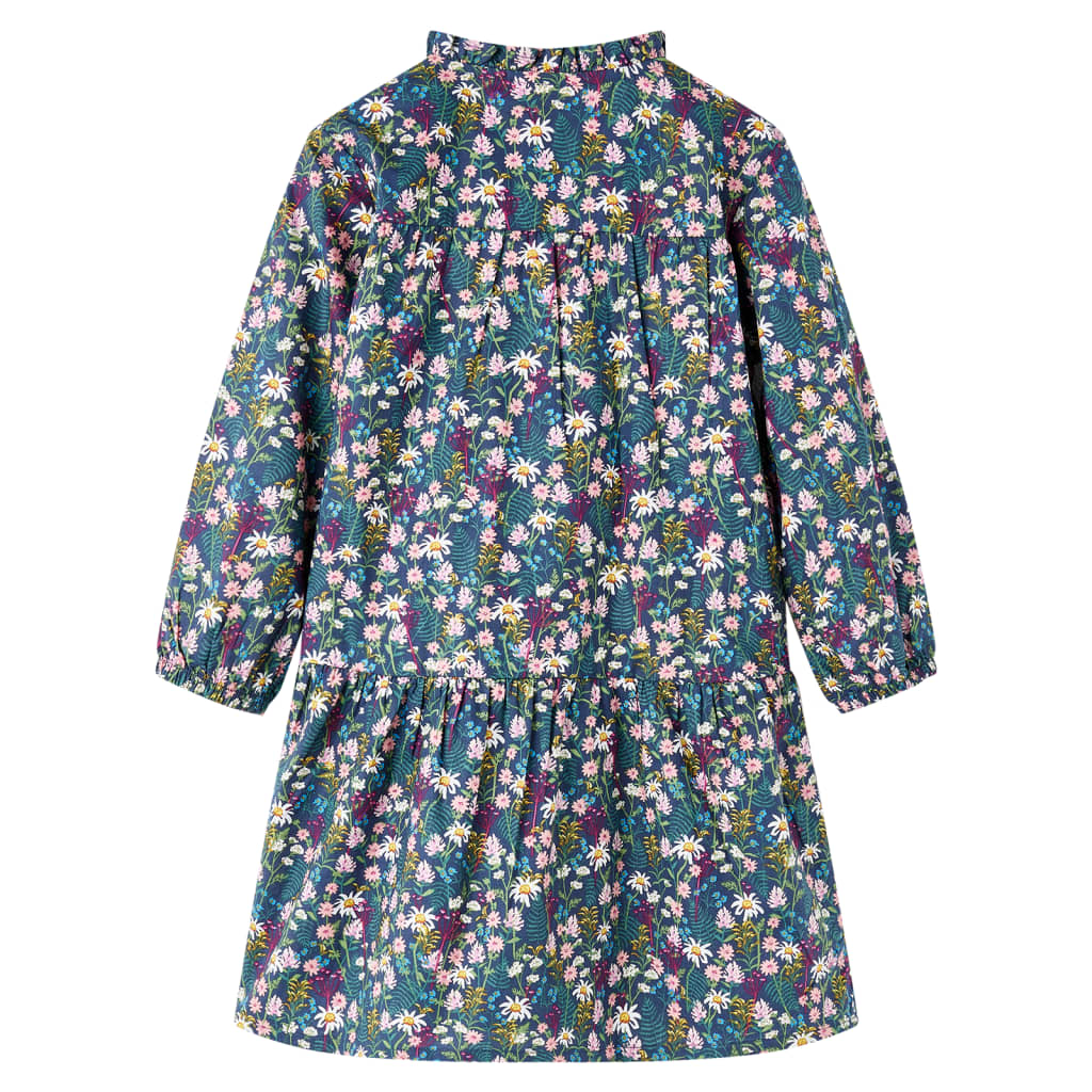 Kinderjurk met lange mouwen 92 donkerblauw 92