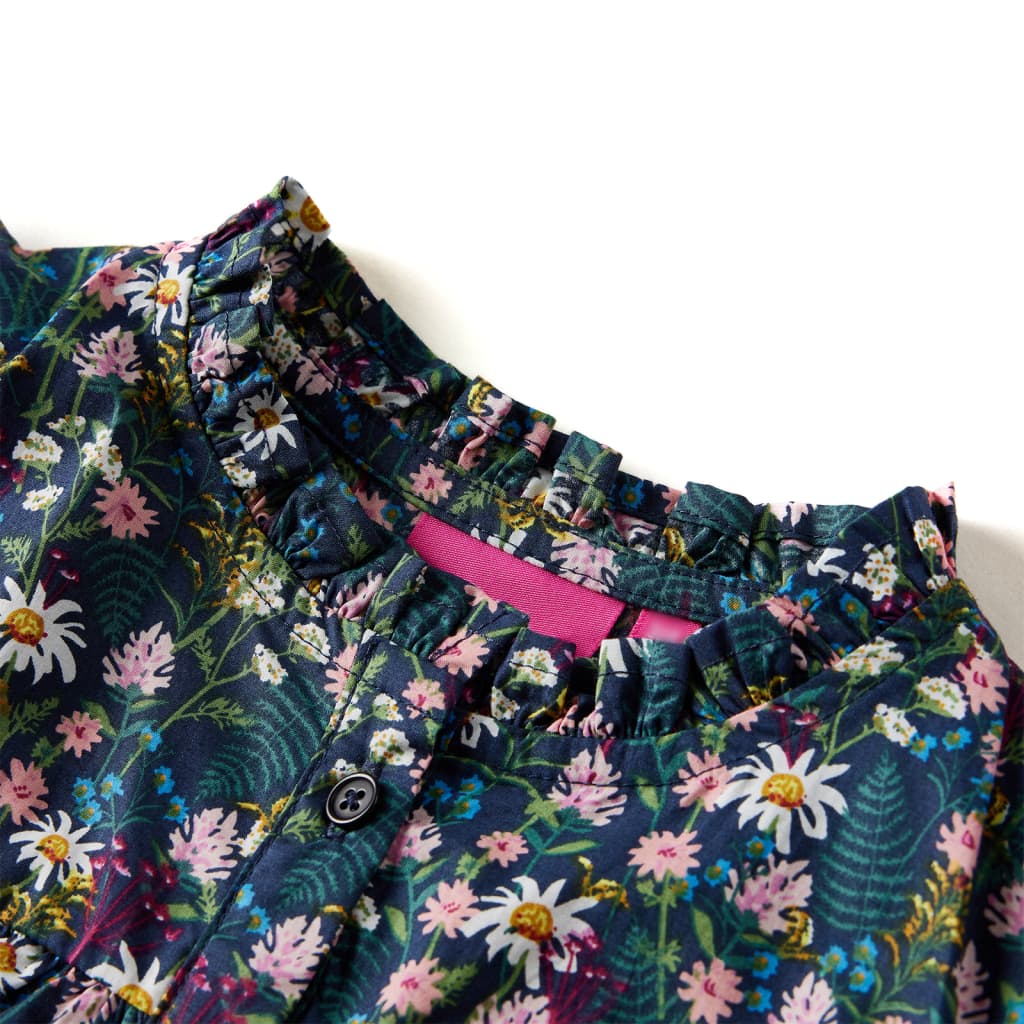 Kinderjurk met lange mouwen 92 donkerblauw 92